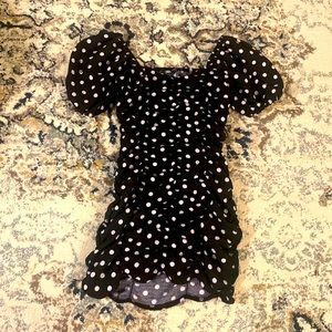 Black and white polka dot ruffled Zara dress- size 24